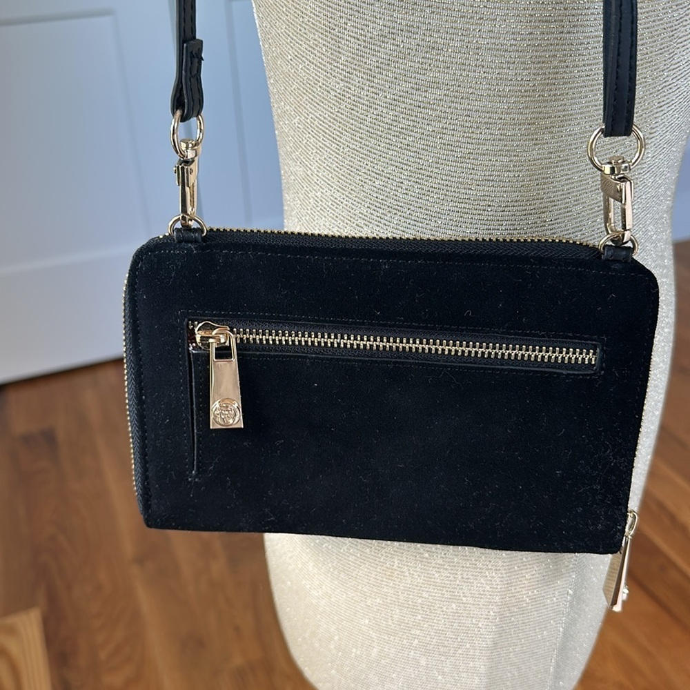 Spartina 449 Black Suede Middleton Phone Crossbody by - Picture 3 of 4